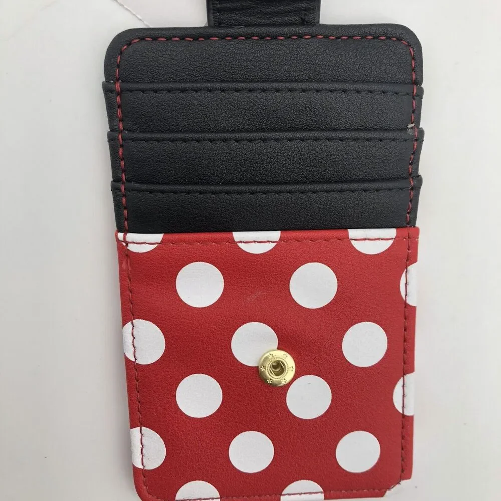 Disney Parks Wallet Minnie Mouse Slim ID Cardholder Gold Silhouette Dots & Bow